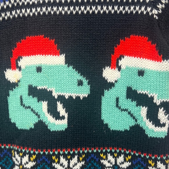 Kids Hanna Andersson 100% Cotton Christmas Dinosaur Swetar Sz 6-7 - Picture 2 of 6